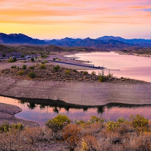 Lake Pleasant Sunset Print: Arizona Desert Landscape Photography