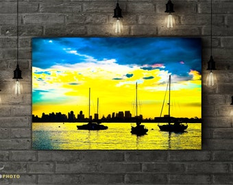 San Diego Bay Sailboat Art - Available as Archival Paper, Canvas, & Metal Fine Art Prints