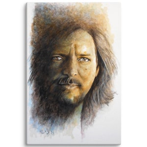 Stampa su tela originale di Ed Vedder, frontman dei Pearl Jam e leggenda del grunge rock - Regalo perfetto per gli amanti della musica, con o senza cornice, regali