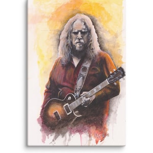Warren Haynes Allman Bros Canvas Artwork – Allman Brothers Wall Decor, Framed or Cheap Canvas Prints, Music Lover Gifts, 70s Rock Fans