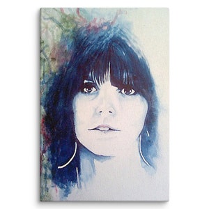 Linda Ronstadt Canvas Artwork, 70&#39;s Rock Star Wall Decor, Canvas Art Prints, Cheap Canvas Print, Retro Rock Star, Music Lover Gift