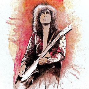 Jimmy Page wall Prints, High-Quality Art, Home Studio Décor, Ultimate Rock Fan Gift
