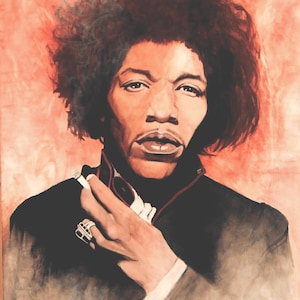 Hendrix Wanddekor, Rock Star Kunstdruck, Hendrix Kunstdruck, Jimi Hendrix Wand Kunst, Rock Star Musiker Dekor, 1970er Rockbands