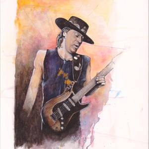 Stevie Ray Vaughan Portrait – Texas Blues Icon Art Print, Framed or Unframed, Classic Rock Gift, Music Lovers Wall Art, Music Lovers gift