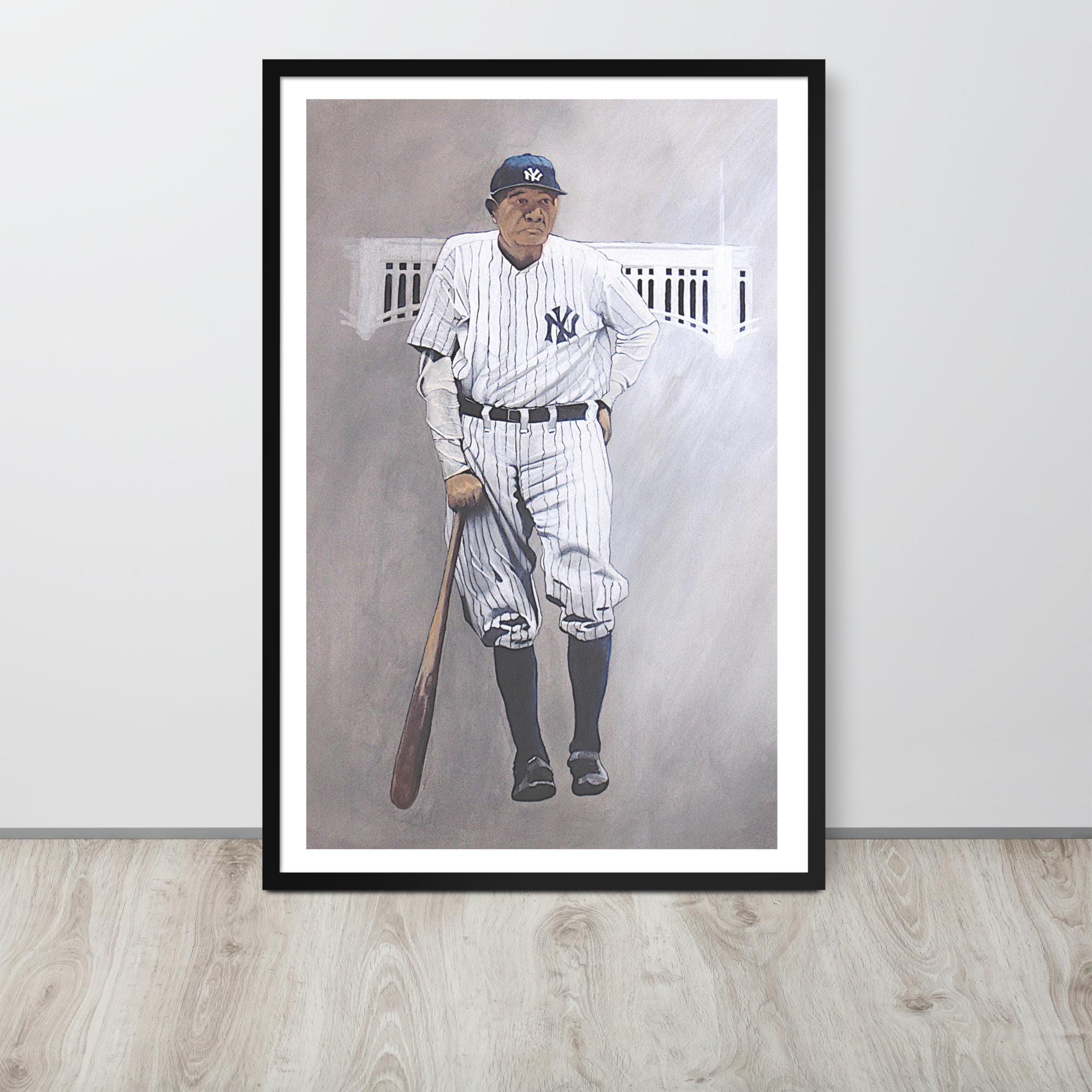Babe Ruth Art Print, NY Yankees Legend, Baseball Wall Decor - Etsy