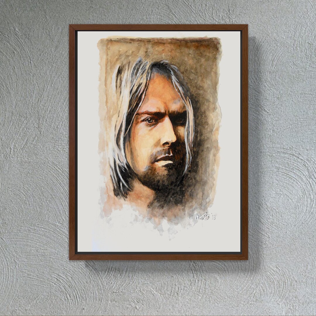 Framed Kurt Cobain Giclée Print – Iconic Grunge Portrait Art - Etsy