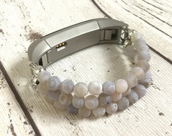 Fitbit Alta HR Band Women Fitbit Bracelet Custom Fitbit band White Grey Fitbit blaze Jewelry Gift for Her Fitbit Blaze Band Apple Watch Band