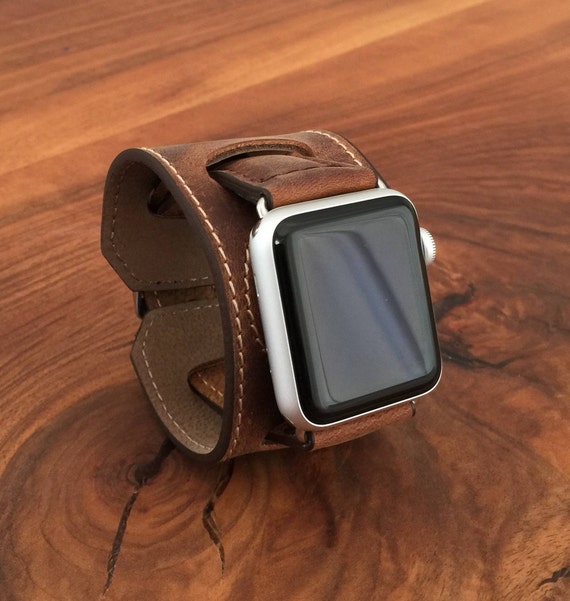 Leather Apple Watch Cuff Apple Watch Band Applewatch band Etsy
