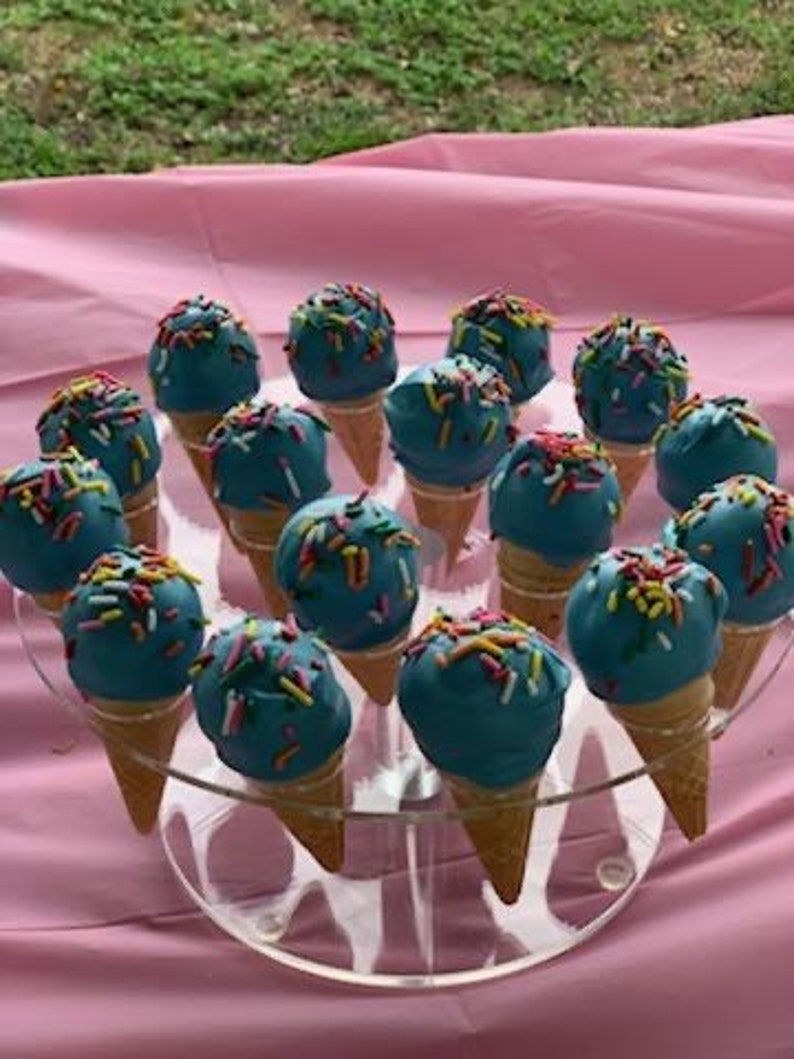 Mini Ice Cream Cone Cake Pops 1 Dozen Cake Pops Made to Etsy