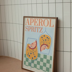 Classic Aperol Spritz Cocktail Print, Cocktail Print, Cocktails Wall Art, Wall Decor Cocktails, Bar Prints