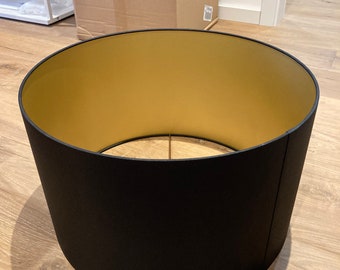 Lampenschirm Schwarz Gold 50cm E27