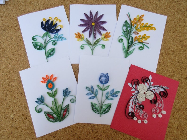 Blank Quilled Card Set Handmade Cards with Envelopes Quilling Greeting Cards,Cards Quilling Card Set Christmas Quilling Art Card
