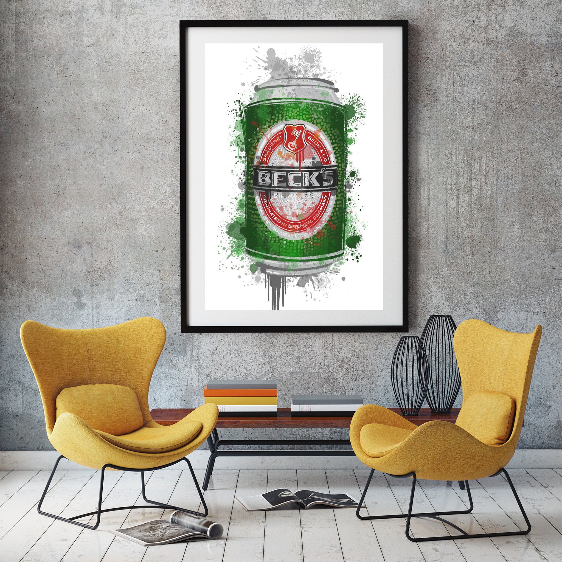 Becks beer Beer Drink Man Cave beer painting Beer Poster | Etsy