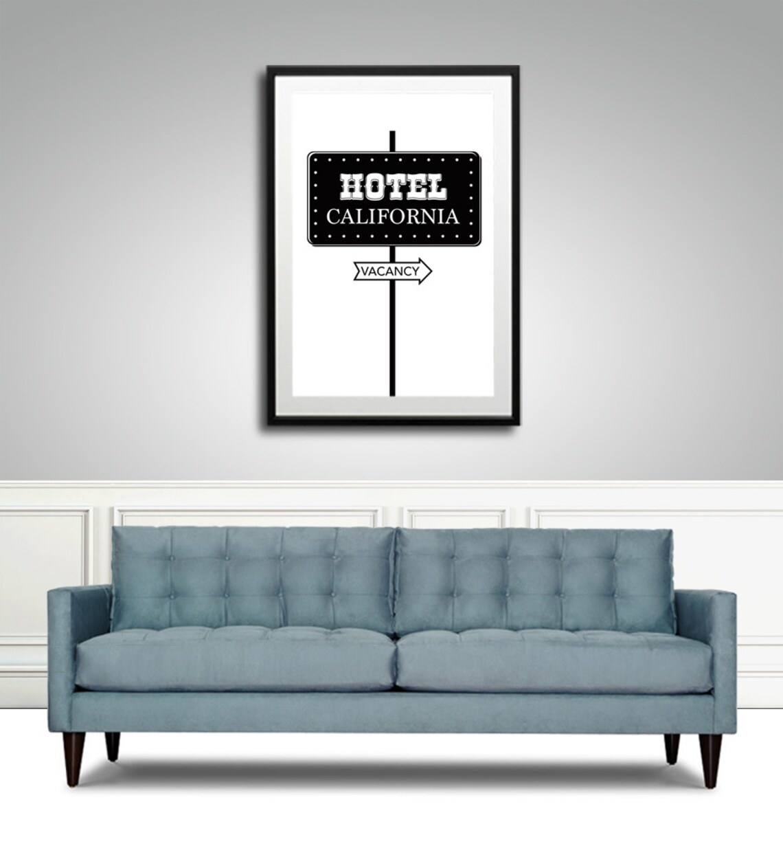 California Wall Art Hotel California Sign Illustration Etsy