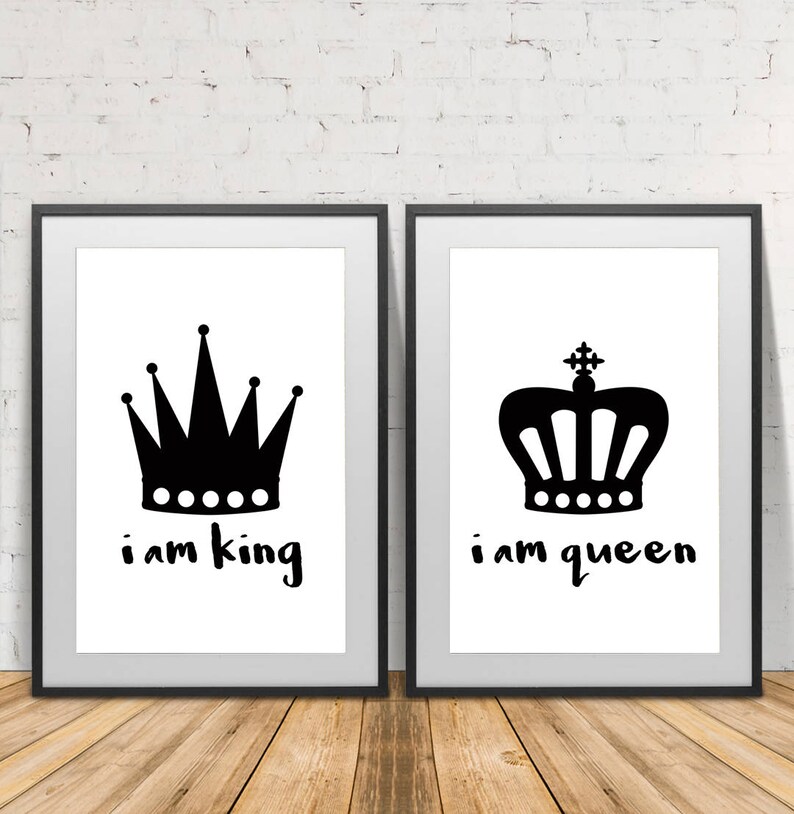 King and Queen King Queen Crown Print Couple Poster - Etsy