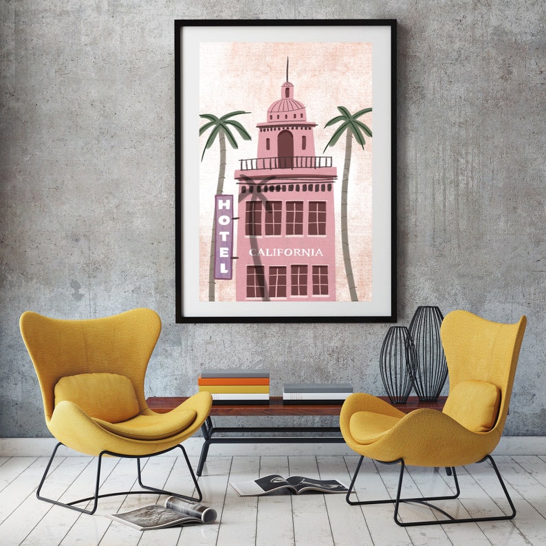 California Wall Art Hotel California USA Hotel Eagles Etsy