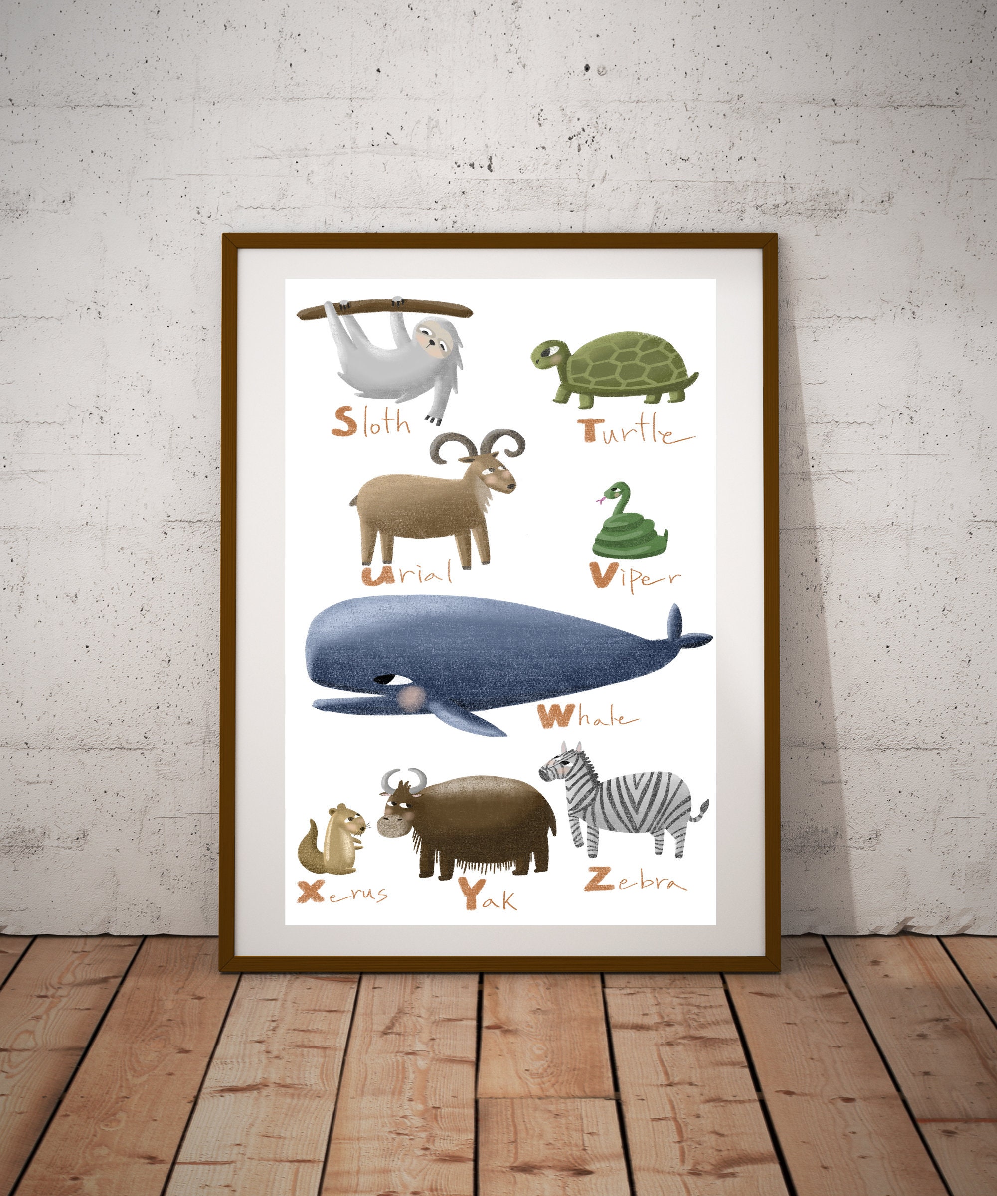 Animal Alphabet Poster ABC Poster Alphabet Print Animal Etsy