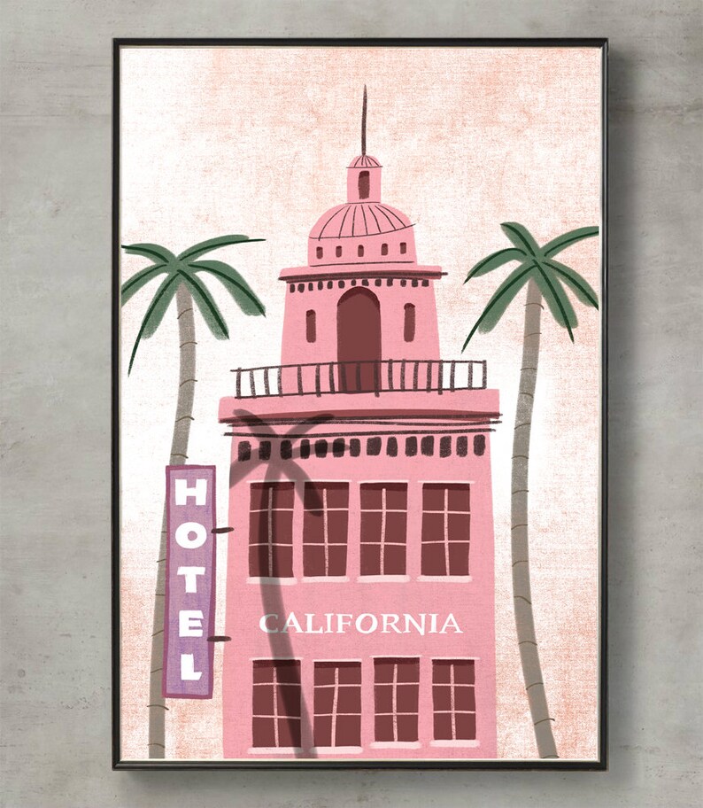 California Wall Art Hotel California USA Hotel Eagles Etsy