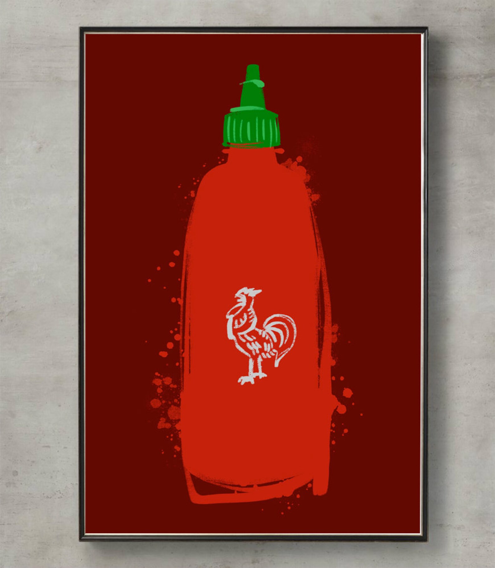 Hot Sauce Kitchen Dining Decor Gift Cooking Modern Art Etsy