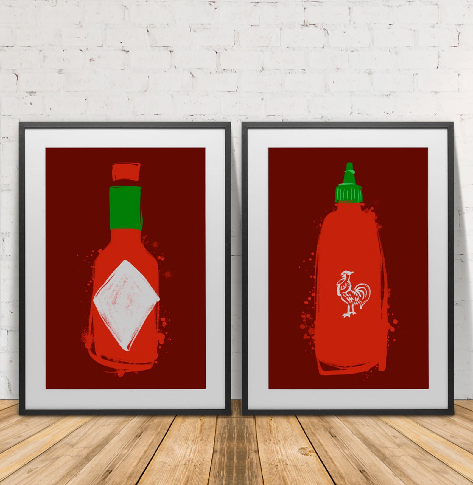 Hot Sauce Kitchen Dining Decor Gift Cooking Modern Art Etsy