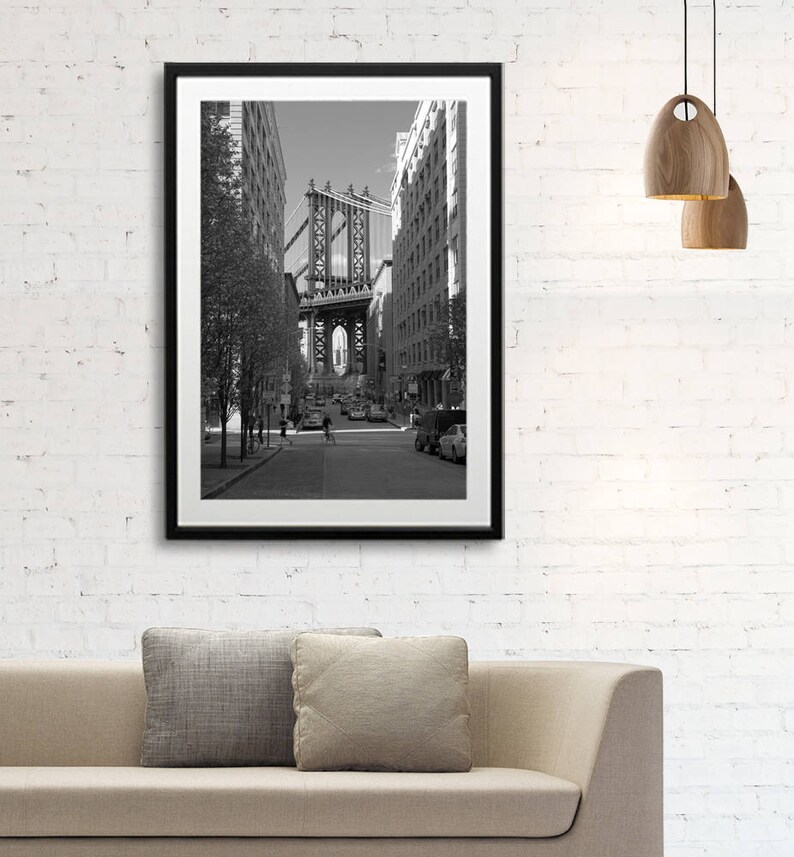 Brooklyn Bridge as seen from Street New York Urban scene | Etsy