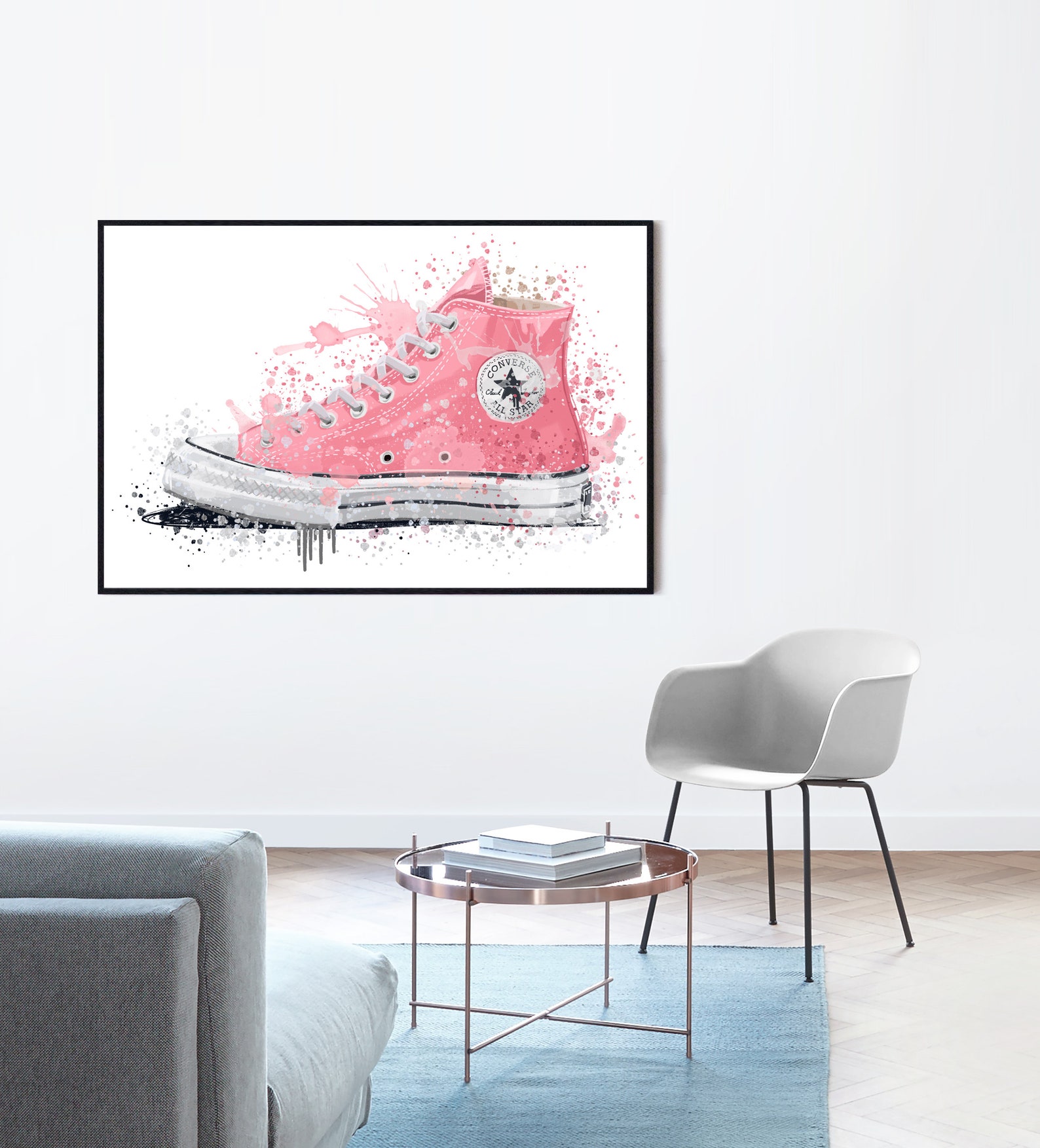 Converse Shoe Pink Teenager Hipster Prints Pop Art Shoe - Etsy