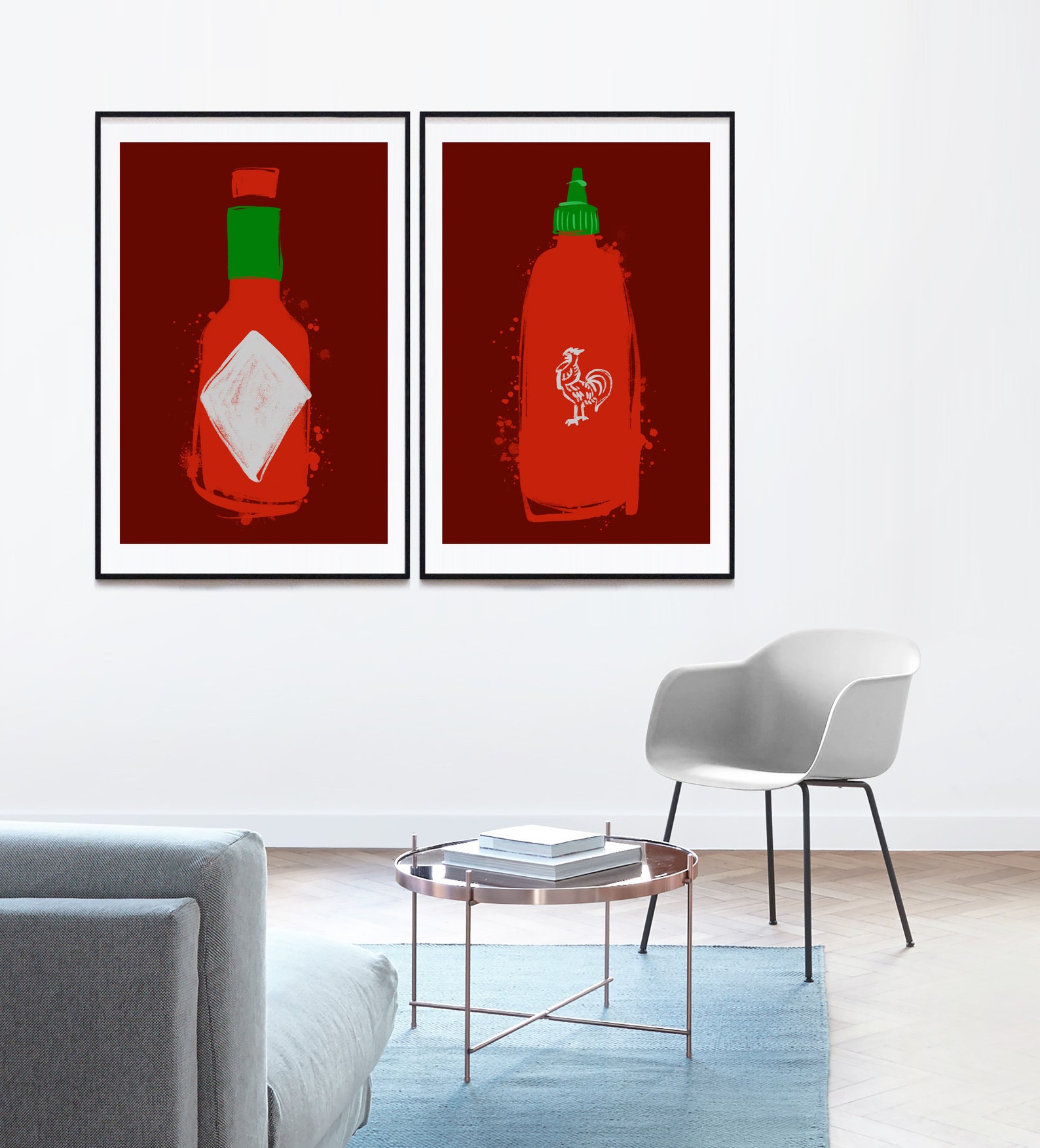 Hot Sauce Kitchen Dining Decor Gift Cooking Modern Art Etsy