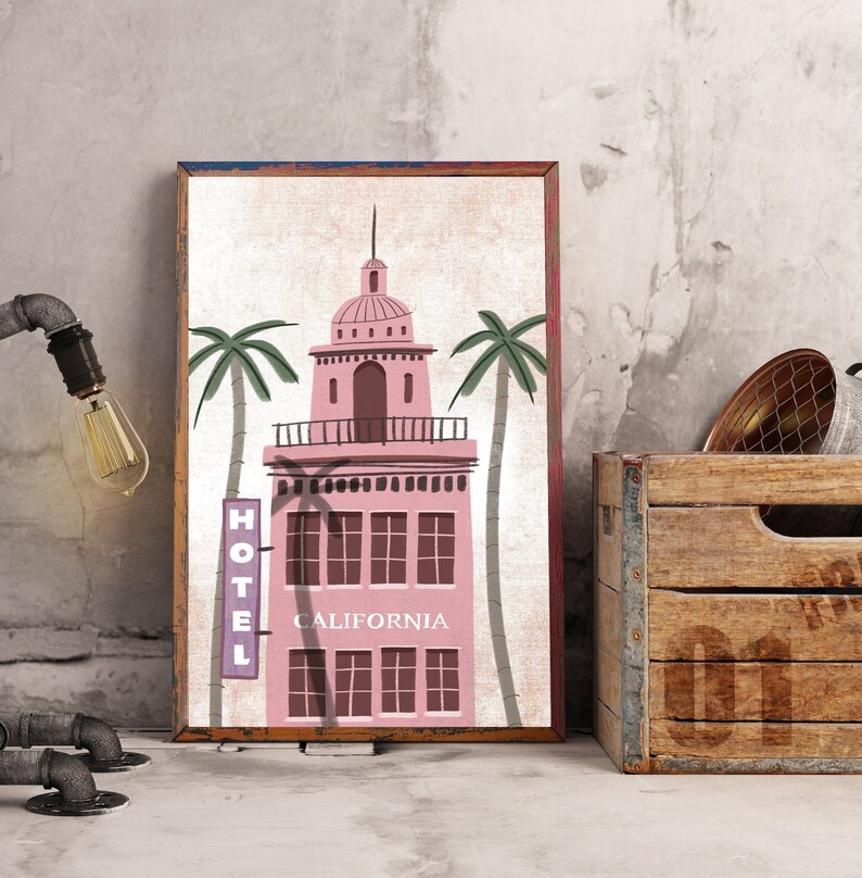 California Wall Art Hotel California USA Hotel Eagles Etsy