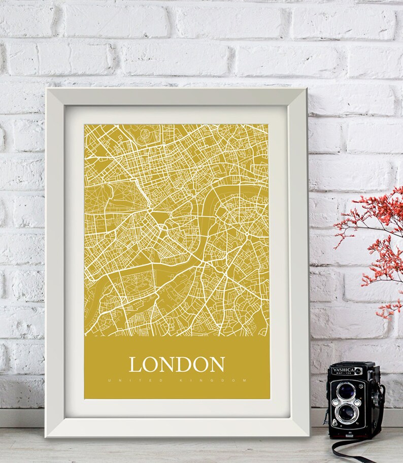 Großbritannien England UK London Karte drucken Street | Etsy