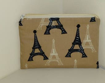Eiffel Tower Coin Purse, French Coin Purse, Paris Coin Purse, Eiffel Tower Makeup Bag, Paris Cosmetics Bag, Eiffel Tower Medicines Bag