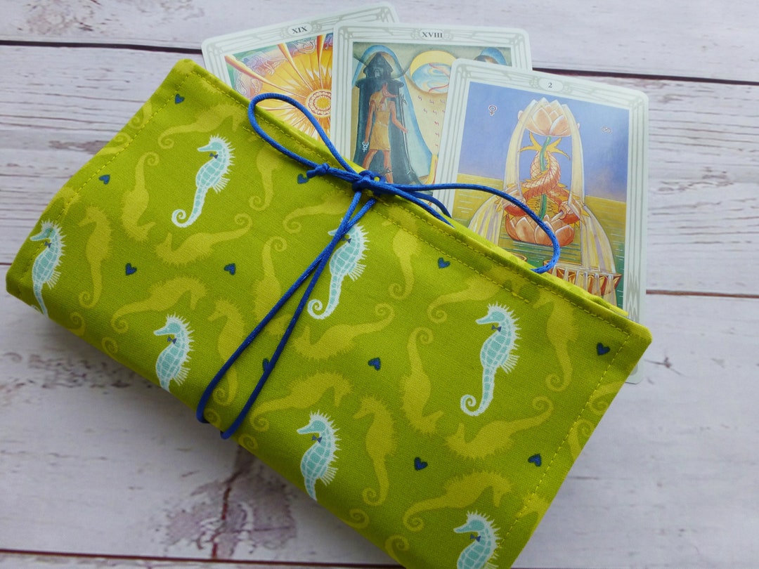 Seahorse Tarot Card Wrap and Spread Cloth, Ocean Tarot Card Bag, Sea ...