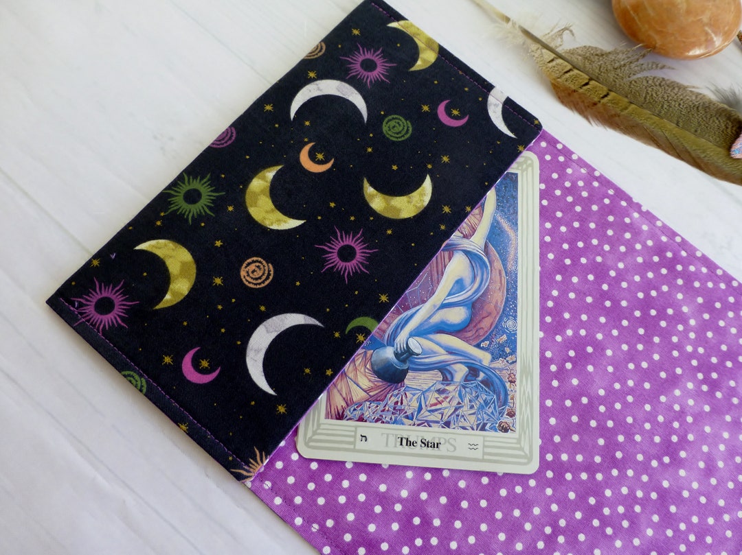 Sun and Moon Tarot Card Wrap and Spread Mat, Celestial Tarot Card Pouch ...