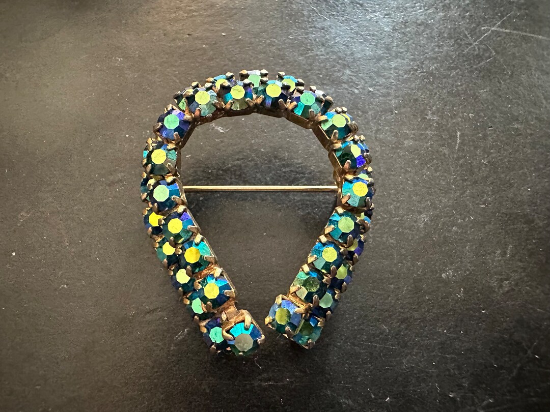 Vintah Broche Fantaisie Strass Fer À Cheval - Montres & Bijoux