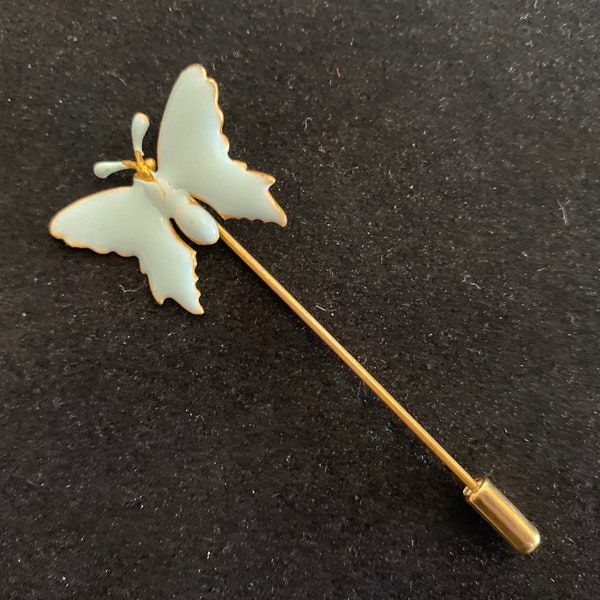 Miriam Haskell Light Blue Enamel Butterfly Stick Pin 2025