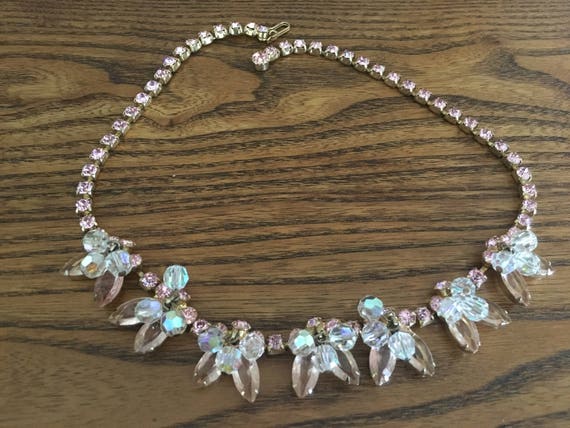 Juliana D&E Pale Pink Rhinestone and AB Glass Bea… - image 2
