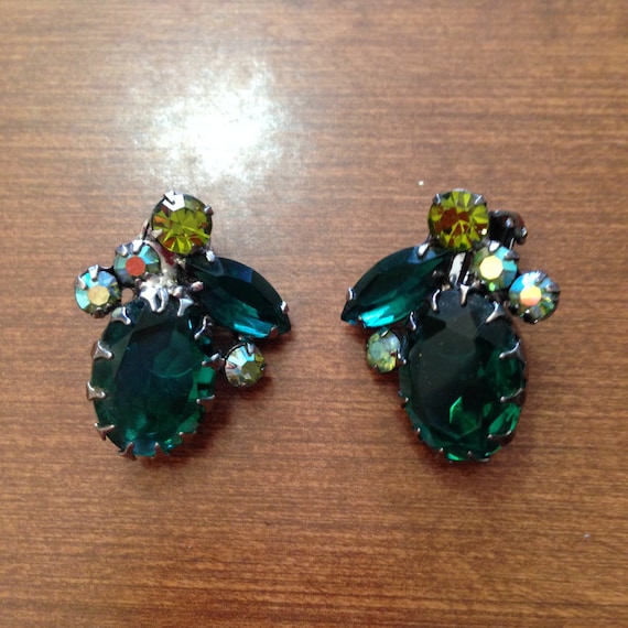 Juliana D&E Emerald Green, Olivine and Light Blue… - image 1