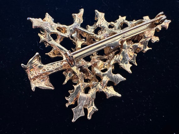 Tancer II Clear and Red Rhinestone with Green Ena… - image 4