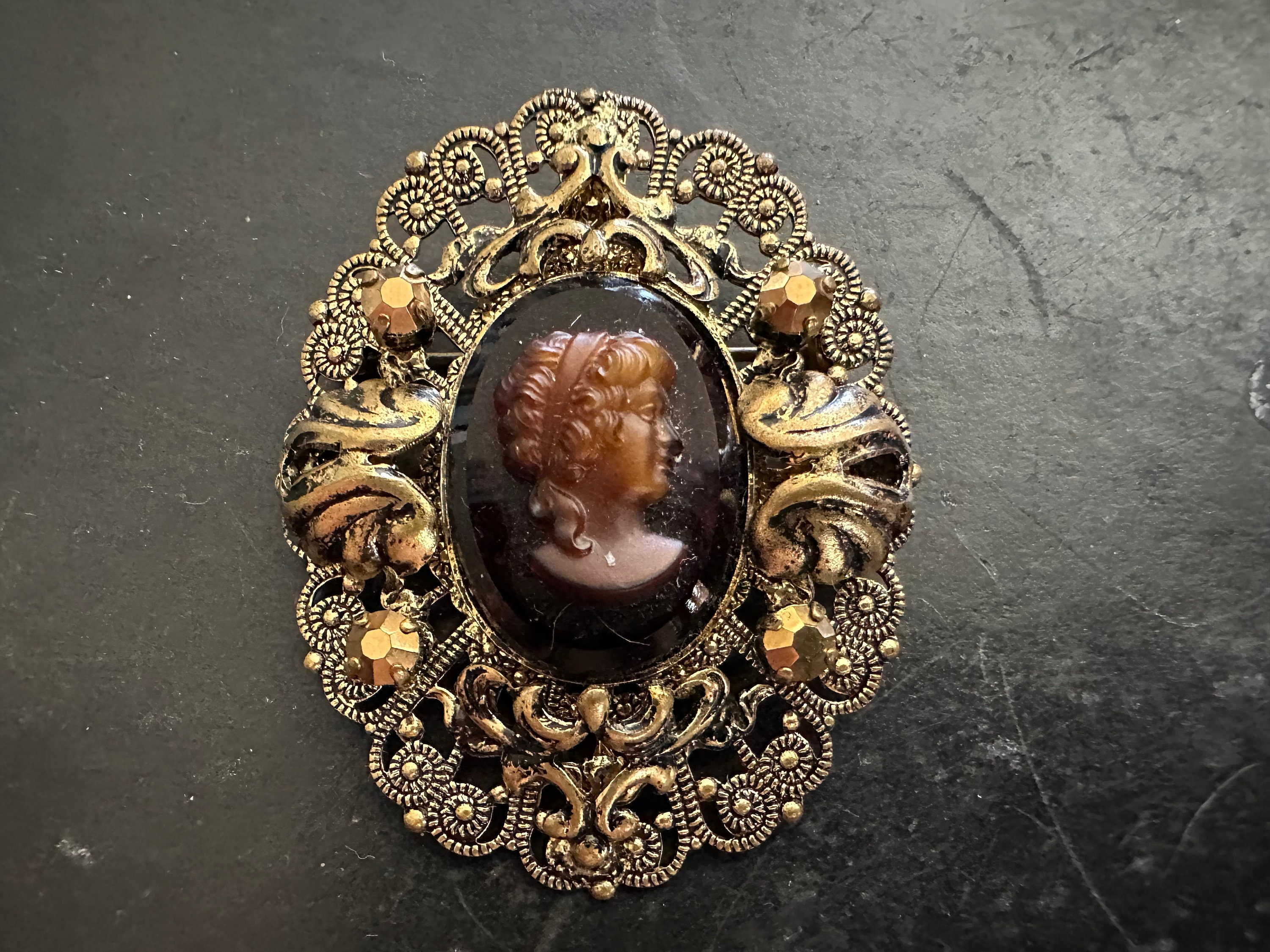 W Germany Cameo Brooch - Etsy