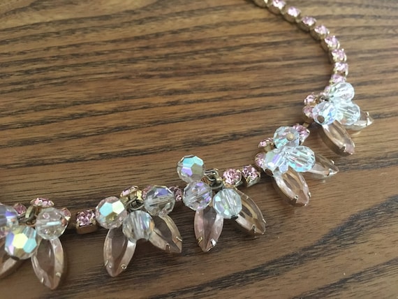 Juliana D&E Pale Pink Rhinestone and AB Glass Bea… - image 3