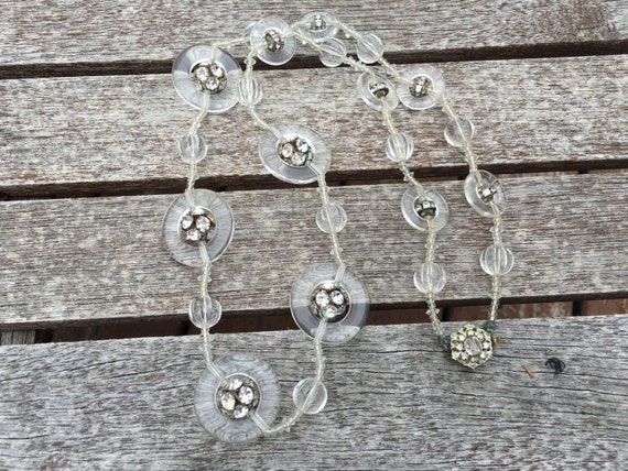 Miriam Haskell Clear Lucite and Rhinestone Crysta… - image 1