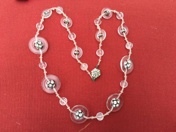 Miriam Haskell Clear Lucite and Rhinestone Crysta… - image 2