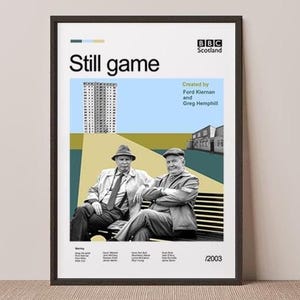 Serie de televisión Still Game, póster artístico, regalos, comedia escocesa, humor, bromas divertidas, regalo, cueva del hombre, A3, A4