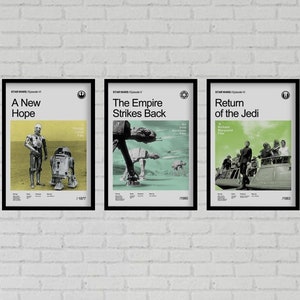 A4 A3 star wars trilogía original cartel impresión set art skywalker han solo empire contraataca una nueva esperanza regreso del jedi el mandaloriano