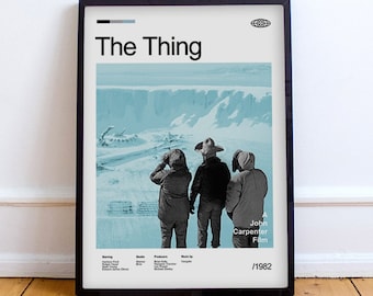 the thing 1982 movie film poster print john carpenter classic sci fi horror creature monster action adventure 80s kurt russell they live