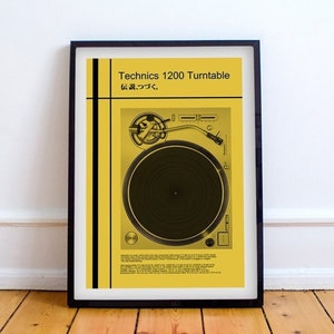 tocadiscos cubierta dj cubiertas vinilo tocadiscos cartel impresión arte a3 retro vintage danza música disco acid house techno rave cultura 90s hip hop