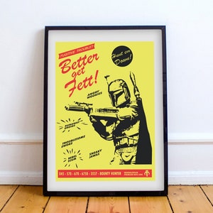 A3 The Mandalorian TV Series Star Wars Poster Art Print Boba Fett Better Call Saul Baby Yoda The Child Breaking Bad Yellow Lawyer Han Solo
