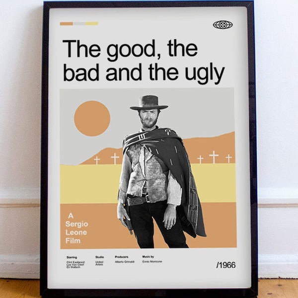 the good the bad and the ugly movie film poster art print spaghetti western vintage 60s 70s cowboy fist full of dollars few dollars more
