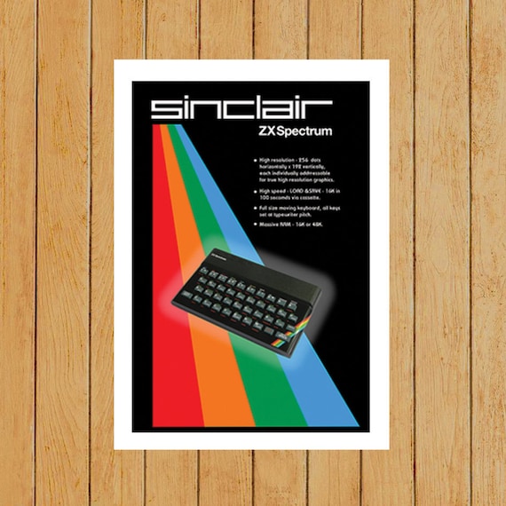 Sinclair Zx Spectrum 48k 128k Retro 80s Home Computer Game Gaming