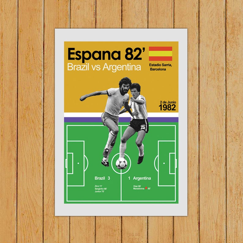 World Cup Retro Cool Vintage Football Soccer A3 Poster Print Brazil ...