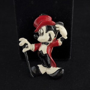 2nd PRICE DROP Vintage Disney Moonlight Mickey in Suit Top Hat and Cane Brooch